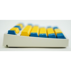 Leopold FC750R Yellow/Blue PD White Case TKL Double Shot PBT Mechanical Keyboard