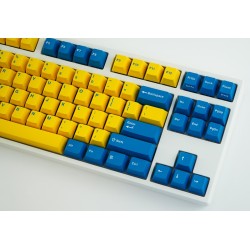 Leopold FC750R Yellow/Blue PD White Case TKL Double Shot PBT Mechanical Keyboard