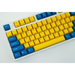 Leopold FC750R Gul / Blå PD Hvid Hylster TKL Dobbelt Skud PBT Mekanisk Tastatur