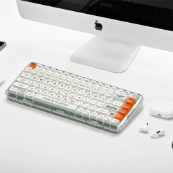 MelGeek Mojo84 Plastik Original 75% Hotswap Bluetooth + 2,4 GHz RGB Mekanisk Tastatur