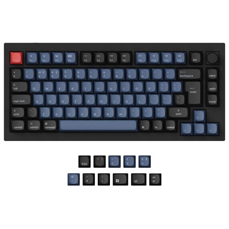 UK Keychron Q1 V2 QMK RGB Taktilt Aluminium Mac/PC Carbon Black Custom Tangentbord med Knopp