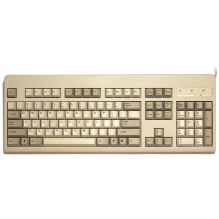 USA Topre Realforce 104UW Variabel svart på beige tangentbord