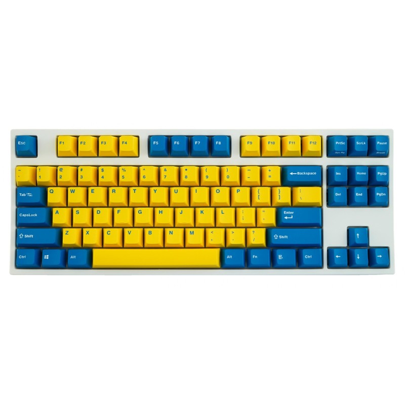 Leopold FC750R Gul / Blå PD Hvid Hylster TKL Dobbelt Skud PBT Mekanisk Tastatur