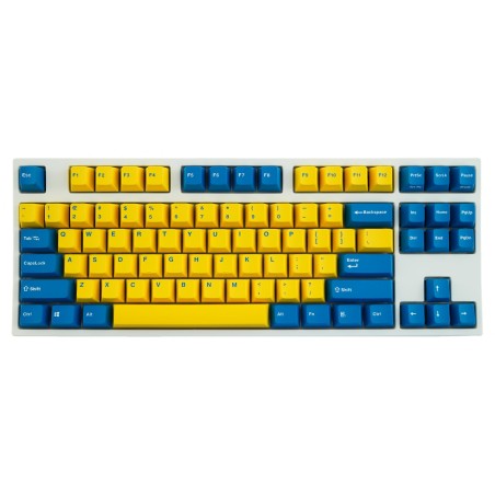 Leopold FC750R Yellow/Blue PD White Case TKL Double Shot PBT Mechanical Keyboard