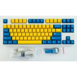 Leopold FC750R Gul / Blå PD Hvid Hylster TKL Dobbelt Skud PBT Mekanisk Tastatur